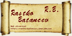 Rastko Batančev vizit kartica